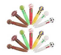 ORFOFE Sports Mini Ballpoint Pens Set 14PCS Soccer Basketball Rugby Shapes Plastic Retractable Multi-Color Writing for Party Bag Fillers and Students