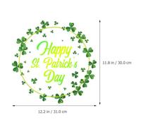 ORFOFE St Patrick’s Day Window Sticker Trefoil Clings Decal 30x31cm Self-Adhesive Static Window Decor for Home Party