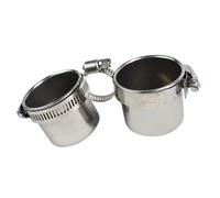 ORFOFE Stainless Steel Parrot Standing Pole Feeder Container Dual-cup Food Bowl for Pet Birds with Easy Installation Feeding Accessory for Daily Use