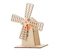 ORFOFE Stem Science Craft Kit for DIY Wooden Windmill Model with Rotating Gear Transmission Educational Wind Turbine Assembly for S Engineering Experiment and Learning
