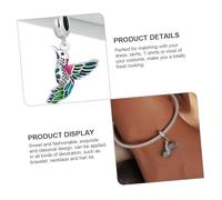 ORFOFE Sterling Silver Kingfisher Bird Charm Pendant for DIY Bracelet Necklace Making Colorful Enamel Bead Accessory Lightweight Handmade Jewelry Accent for Women