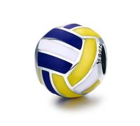 ORFOFE Sterling Silver Volleyball Beads DIY Accessories Mini Creative String Beads for Jewelry Making Crafting Bracelets Keyrings in White Yellow Blue