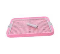 ORFOFE Style Plastic Pet Toilet with Tray Ergonomic Indoor Puppy Potty Pad Leak-resistant Edges for Easy Training Portable Dog Toilet in Pink
