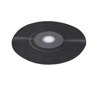 ORFOFE Stylish Round Record Rug with Non-slip Vinyl Design Machine Washable Retro Music Carpet for Bedroom Living Office Vintage Style Floor Mat