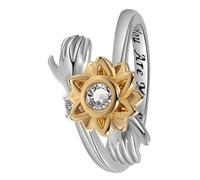 ORFOFE Sunflower Hug Ring Adjustable Open Ring Women You Are My Sunshine Aesthetic Statement for Teen Girls