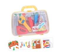ORFOFE Toolbox Set Lightweight Plastic Construction Play Kit for Early Engineering Pretend Play with Tools for Boys and Enhancing Dexterity and Creativity Random Color