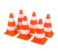 ORFOFE Traffic Cones Set 6Pcs Plastic Road Barrier with Reflective Features for Parking and Outdoor Event Management Lightweight and Sturdy