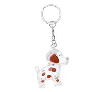 ORFOFE Transparent Pet Memorial Hair Keepsake Bottle Keychain Travel-friendly Dog Hair Collector Pendant for Cherishing Memories Cute Brown Dalmatian Charm for Bag Decoration and Key