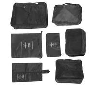 ORFOFE Travel Packing Cubes Set 7pcs Lightweight Drawstring Laundry Bags Luggage Storage Organizer for Suitcase and Home Travel Accessories Black