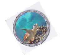 ORFOFE Underwater World Wall Sticker Sea Turtle Tropical Decor Porthole View Decal for Bathroom Fridge and Bathtub PVC Non-Toxic Wall Art