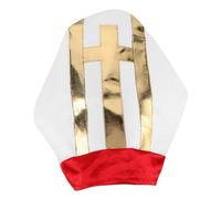 ORFOFE Unisex Pope Costume Hat for Halloween Church Plays Fade-resistant Liturgical Miter Headpiece Catholic Priest Accessory for Biblical Clerical Dress-up