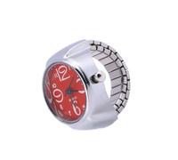 ORFOFE Unisex Red Quartz Ring Watch with Elastic Band, Comfortable Wearing Experience, Classic Minimalistic Chic Design, Suitable for Occasions and Couples