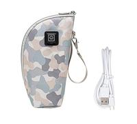 ORFOFE USB Baby Milk Bottle Warmer Feeding Bottle Cover with Temperature Settings Portable Insulated Pu Sleeve for Keeping Milk Warm Outdoor Use 5v 2a 3 Modes Random Color