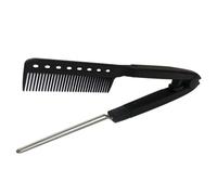 ORFOFE V-shaped Hair Straightening Comb Black Plastic Hair Brush and Styling Not Easy to Deform or Break for Salon Home and Travel Use