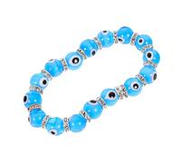 ORFOFE Vintage Evil Eye Glass Bracelet for Women Stylish Wrist Jewelry Accessory with Unique Blue Beaded Design Chic Handmade Wrist Decor Gift for Family and Friends