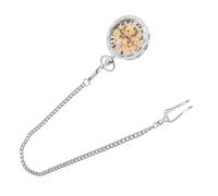 ORFOFE Vintage Hollow-Out Mechanical Pocket Watch Silver Alloy Manual Wind Retro Wheel Design Gift for Men Women Fashionable Necklace Accessory
