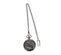 ORFOFE Vintage Mechanical Pocket Watch Necklace Retro Hanging Chain Black Skeleton Roman Numerals Manual Wind Pendant Accessory for Men’s Clothing Decor