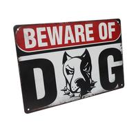 ORFOFE Vintage Metal Dog Warning Sign for Garden and Yard Outdoor Use, 26cm Retro Beware of Dog Plaque for Wall and Gate Decoration, Sturdy Funny Yard Sign for Property