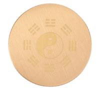 ORFOFE Vintage Solid Brass Round Paperweight for Office Desk Traditional Chinese Calligraphy Weight with Detailed Craftsmanship Decor for Artists and Writing Studios