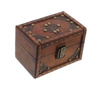 ORFOFE Vintage Wooden Jewelry Box with Classic Buckle Sturdy Desktop Treasure Chest for Earrings and Trinkets Rustic Decorative Wood Storage Organizer for Personal Use
