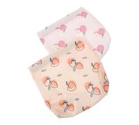 ORFOFE Waterproof Makeup Storage Pouch Set 2pcs Mini Portable Cosmetic Bags with Snap Closure, Cute Patterned Vanity Organizer for Women Travel and Outdoor Use (Milk Apricot + Peach