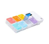 ORFOFE Wear-Resistant Polypropylene Pill Box Dispenser with Detachable 7-Day Compartments, Convenient Portable Medicine Case for Elderly, Weekly Medicine Organizer with Battery (not