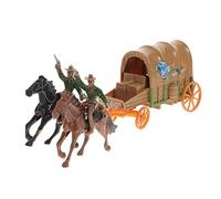 ORFOFE Western Cowboy Police Carriage Model 2 Figurines Miniature Horse Carriage Decoration for Collectors and Western Culture Enthusiasts Random Style