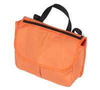 ORFOFE Wheelchair Storage Bag Orange Hanging Organizer for Seniors with Multiple Pockets Compact Design High Visibility for Travel Rehabilitation and Daily Mobility Aid