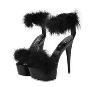 ORFOFE Women High Heel Sandals Flirting Platform Shoes with Heel Anti-Slip Classic Design for Work and Shopping Black Random Color