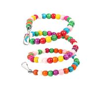 ORFOFE Wood Beads Parrot Colorful Revolving Ladder Climbing Swing for Bird Cage Exercise and Chewing Suitable for Parakeets Conures Cockatiels and Birds