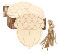 ORFOFE Wooden Acorn Cutouts 20Pcs DIY Hanging Ornaments for Christmas Tree Decorations Unfinished Wood Tags for Home Party Wedding Winter Crafts