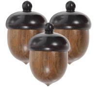 ORFOFE Wooden Acorn Pendant Charms 3Pcs Set for Necklace and Bracelet DIY Jewelry Making Pine Cone and Nut Accessories