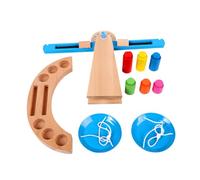 ORFOFE Wooden Balance Scale Montessori Educational Weight Scale for Boys Early Learning Creativity Development