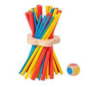 ORFOFE Wooden Balance Stick Game Montessori Educational Table with Colorful Stacking Sticks Dice Challenge for Hand-eye Coordination Strategic Thinking and Family Fun