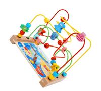 ORFOFE Wooden Bead Mazes Educational Toy for Kids, Smooth Surface Beads Roller Toy with Large Blocks, Fun Baby Development Plaything for Birthday