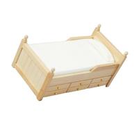 ORFOFE Wooden Bed Shape Ornament Mini House Landscape Decor for Dollhouse Doll House Accessories for Bedroom Scenes Realistic Beautiful Mini Decoration for Home Micro Landscaping