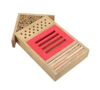 ORFOFE Wooden Bee House Hotel for Solitary Bees Handmade Garden Nesting Box Outdoor Hanging Garden Decoration
