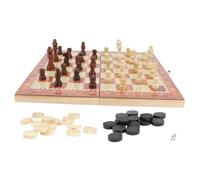 ORFOFE Wooden Chessboard Playset with Design for Family Games Portable Checker and Backgammon Board for Premium for Memory and Imagination Skills Development
