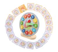 ORFOFE Wooden Clock Learning Educational Sorting for Early Childhood Number Cognition and Teaching Montessori Style Number Clock for Boys and Classroom Use