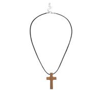 ORFOFE Wooden Cross Necklace for Men and Women, Unisex Christian Pendant with Olive Wood Crucifix on Cord, Catholic Religious Prayer Jewelry for Baptism and Church Use
