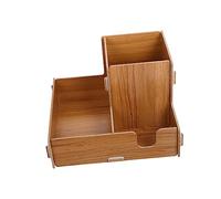 ORFOFE Wooden Disposable Paper Cup Dispenser with Straw Storage Box Stable Thick Desktop Rack for Bar Milk Tea Shop Coffee Room Smooth Surface Easy to Clean and Maintain