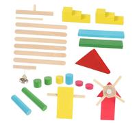 ORFOFE Wooden Domino Blocks for Bright Building Blocks for Hand-eye Coordination Safe Non-deformable Material Educational Domino Game for Boys