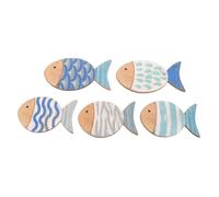 ORFOFE Wooden Fish Decoration Home Decor Beach Wood Hanging Sign Wood Hanging Nautical Decor Tropical Fish Figurine Ocean Theme Wall Plaque