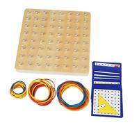 ORFOFE Wooden Geoboard Educational for Geometry Pegboard Puzzle with Smooth Surface Math Learning Tool for Angles Symmetry and Shape Recognition Birthday