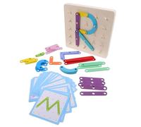 ORFOFE Wooden Geoboard Educational for Montessori Graphic Learning Puzzle Safe Non-toxic Materials Portable Design for Early Math and Shape Recognition Skills Development