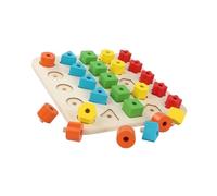 ORFOFE Wooden Geometric Blocks Educational for Colorful Montessori Shape Matching Puzzle Smooth Surface Building Plaything for Preschool Learning and Cognitive Development