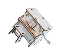 ORFOFE Wooden Hand Crank Musical Box Model DIY Assembly for Adults Decorative Music Ornament with Delicate Sound Educational Craft Kit for Home Decor and Play