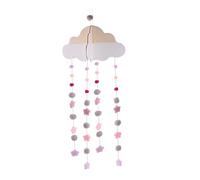 ORFOFE Wooden Plush Cloud Ball Hanging Fun Dream Catcher Wall Decor Boys and Girls's Decor Home Accessory Boho Style