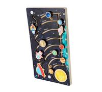 ORFOFE Wooden Solar System Puzzle Educational Space for Interactive Planet Cognition Game Learning Board Exploration
