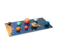 ORFOFE Wooden Solar System Puzzle for Educational Space Early Development Activity with Planets Matching Cognition Board Enhances Shape Recognition and Motor Skills Gift for Boys